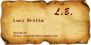 Lucz Britta névjegykártya